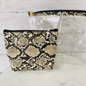 snakeskin makeup bag